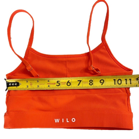 WILO The Label Ribbed Sports Bra Orange XS Adjustable Straps Activewear - Picture 6 of 8